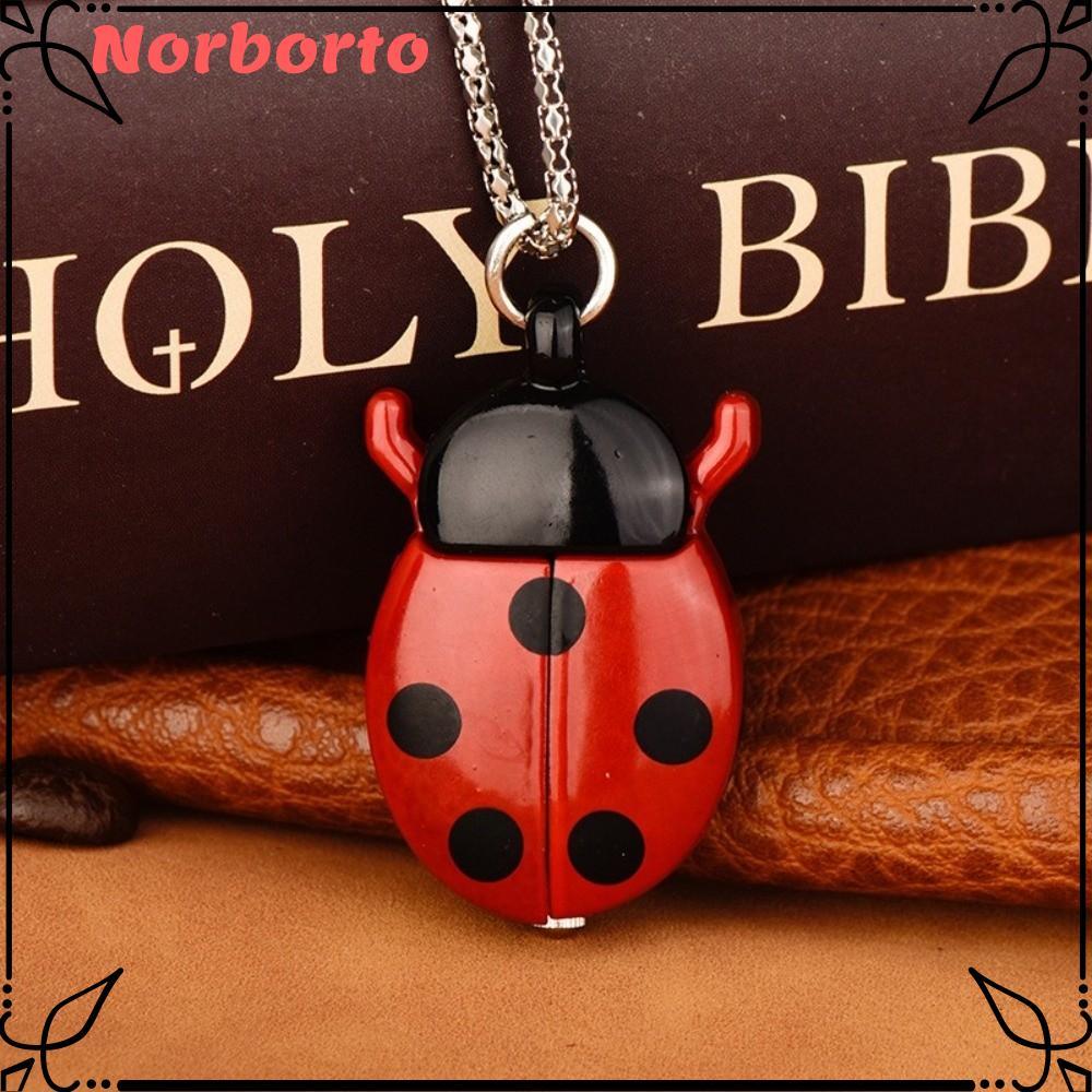Đồng hồ bỏ túi NORBORTO, có dây chuyền đồng hồ bỏ túi Beetle nhẹ, Đồng hồ bỏ túi nhiều màu thạch anh