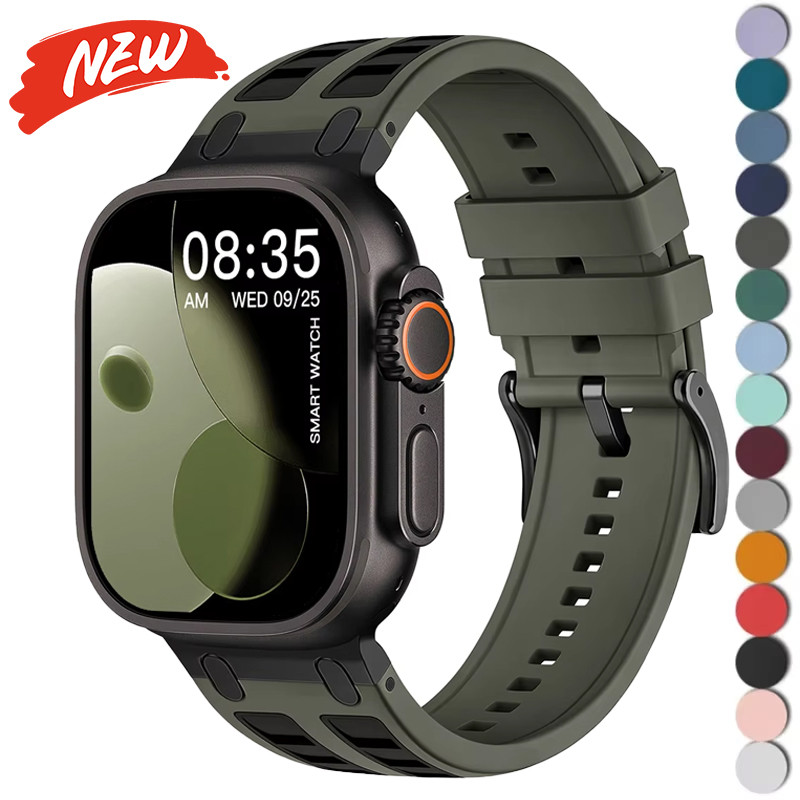 Dây đeo silicon cho Apple Watch Series11 / 10 46mm 42mm Ultra3 / 2 / 1 49mm 9 8 7 6 SE3 5 45mm 44mm 42mm 41mm 40mm