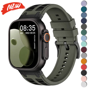 Dây đeo silicon cho Apple Watch Series11 / 10 46mm 42mm Ultra3 / 2 / 1 49mm 9 8 7 6 SE3 5 45mm 44mm 42mm 41mm 40mm