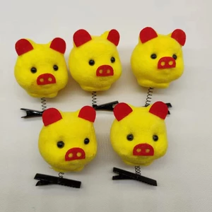 Spring Fortune Pig Kẹp Tóc Dễ Thương Tiện Dụng Cụ Kẹp Tóc Cô Gái Mũ Đội Đầu Ba Chiều Lớp Quà Tặng KA8N