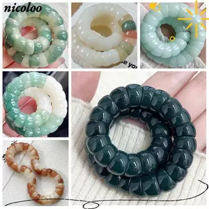 Vòng tay ruột thịt lợn NICOLOO, Vòng tay đính cườm bồ đề co giãn may mắn, Bảo vệ vòng tay bồ đề màu nho tím