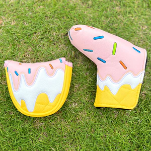 Màu Kem Series Câu Lạc Bộ Golf Bao Nam Châm Đóng Hình Bán Nguyệt Putter Vỏ Bảo Vệ PUTT Golf Nắp