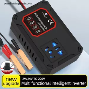 Biến tần nguồn ô tô VFZ 200W 12V / 24V sang 220V Bộ chuyển đổi Bộ sạc đa năng Soet Di động gắn trên xe tại nhà Biến tần tự động OTE
