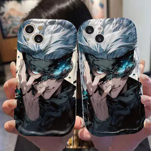 Ốp Lưng Cho Samsung Galaxy S26 S25 S24 S23 S21 S22 Plus Ultra 20 FE J7 Prime A03 A03S A02 A02S M02 A12 M12 A20 A30 Kem Vồng Cong Edge Motif Gojo Satoru NYK400