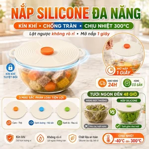 🔥Chịu nhiệt cao (300°C) | Nắp silicone đa năng chống tràn | Nắp hộp đựng thực phẩm kín khí | Nắp bảo quản thực phẩm