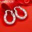 URMYLADY Bạc 925 Thanh Lịch Khắc Kẹp Bông Tai Nữ Sang Trọng Cưới Đính Hôn Dự Tiệc Thời Trang Quyến Rũ Trang Sức
