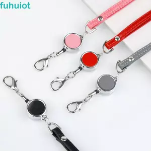 FUHUIOT Dây đeo cổ có thể thu vào, Thẻ tên da Dây đeo kính thiên văn, Giấy phép thời trang Kinh doanh Màu sắc tươi sáng Giá đỡ huy hiệu ID Thẻ nhân viên