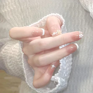 30 Miếng Làm Móng Tay Tươi Đơn Giản Thời Trang Nhẹ Nhàng Phong Cách Cổ Điển Pháp Đeo Hoa Móng Tay