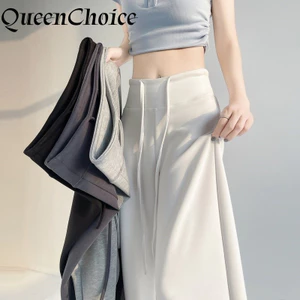 Quần ống rộng mềm mại dành cho nữ Quần thể thao cạp cao thường ngày Quần rộng