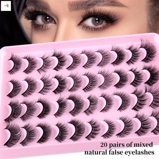 Wispy Fluffy Long D Volume Lông Mi Giả - 20 Cặp Trang Điểm DIY