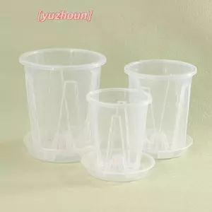 1 Chậu hoa trong suốt kiểm soát rễ có khay trồng hoa lan Phalaenopsis với chậu hoa dạ quang Trang trí làm vườn tại nhà