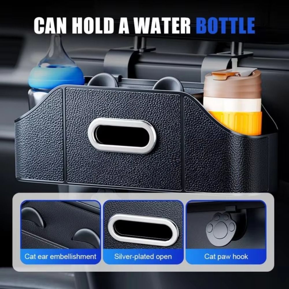 LACYES Tựa Đầu Treo Hộp Bảo Quản, Móc Treo Giá Đỡ Điện Thoại Ghế Sau Ô Tô Sắp Xếp, Hiện Đại Với Giá Đỡ Cốc Tiết Kiệm Không Gian Đa Năng Ghế Sau Ô Tô Hộp Khăn Giấy Ghế Sau Ô Tô