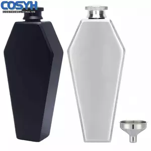 <cosyh>Stainless Steel Hip Flask 6oz Capacity Classic Silver Finish Compact Design