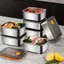 TRTR 4 Chiếc Thép Không Gỉ Chống Rò Rỉ Staable Hộp Đựng Thực Phẩm Có Thể Tái Sử Dụng Thiên Tính Hộp Kín Hơi Cho Nhà Bếp Bát Ăn Bữa Ăn Chuẩn Bị Dã Ngoại VN