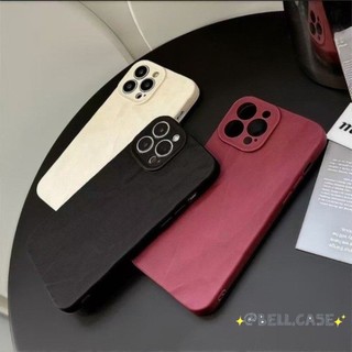 Ốp lưng iPhone 17 16 15 14 13 12 11 Pro Max X XR Max 7 8 Plus Cao cấp đơn giản rắn màu xếp li trường hợp điện thoại