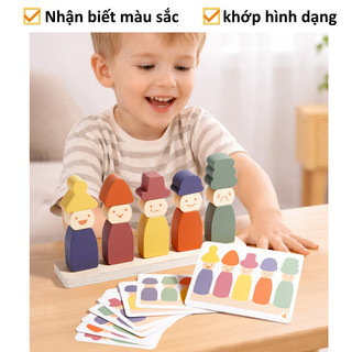 【BabyJoy】Đồ chơi phân loại và ghép hình Montessori,Quà tặng giáo dục mầm non,Đồ chơi giáo dục