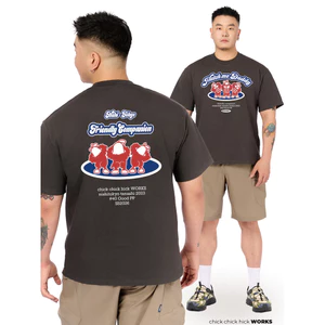 Áo thun có sẵn phong cách rộng thùng thình Gà con thể thao kỳ quặc in hình thể dục 100% Cotton Unisex Nam Nữ Áo thun cổ tròn tay ngắn