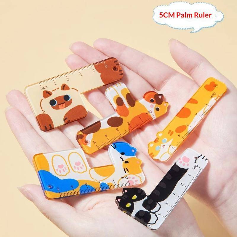 PNPIA- Thước Mini 5cm Hoạt Hình Dễ Thương Chó Mèo Động Vật Mặt Dây Chuyền Dụng Cụ Đo Nhỏ Cho Học Sinh Văn Phòng Phẩm Quà Tặng Trường Học