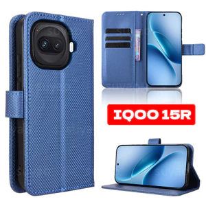 Dành Cho Vivo IQOO 15R 2026 Ốp lưng Da Lật Sang Trọng Họa Tiết Kim Cương Vỏ Da IQOO15R VivoIQOO15R Ví PU Khe Cắm Thẻ Giá Đỡ Mặt Sau