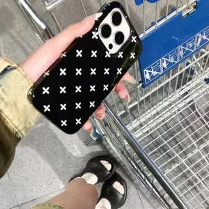 Cool trắng Cross hoa nhỏ cho iPhone 16Pro trường hợp iPhone 15 thủy triều 1413 nổ
