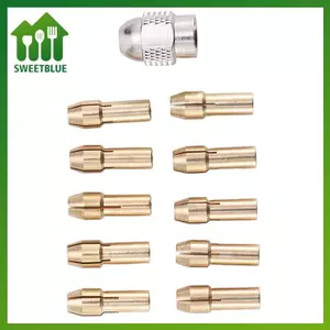 SWEET 11 Cái / lốc Mini Khoan Đồng Thau Collet Chu Cho Dremel Dụng Cụ Xoay 0.5-3.2 Mm Đồng Và Đai Ốc Cho Dremel Phụ Kiện Bộ n