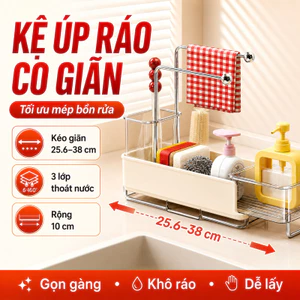 Giá Đỡ Khăn Nhà Bếp, Khay Thoát Nước, Kệ Để Đồ Rửa Chén, Thoát Nước Đa Chức Năng Bên Cạnh Bồn Rửa