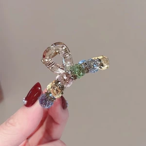 Thời Trang Màu Nâu Pha Lê Lấy Kẹp Nữ Ánh Sáng Sang Trọng Mặt Sau Đầu Tấm Tóc Xuân Hè Phong Cách Mới Tóc Lấy Mũ Đội Đầu N1GW