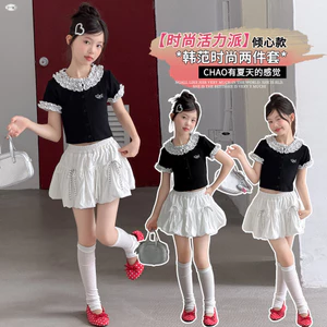 Bé Gái Chấm Bi Ren Ngắn Tay Mùa Hè Phong Cách Mới Trẻ Em Thời Trang Ngọt Ngào