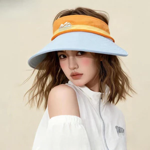 Mũ Phong Cách Mới Thêu Ngoài Trời Màu Sắc Phù Hợp Với Mũ Rỗng Vành Lớn Mũ Chống Nắng Có Thể Gập Lại Ren-Up Mũ Chống Nắng