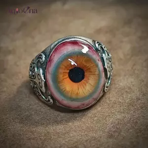 AqToCna Mắt Của Rèm Nhẫn Mắt Ác Nhẫn Thiết Kế Nhãn Cầu Nhẫn Dark Lore Nhẫn Mắt Của Mạng Lưới Nhẫn Đảng Nhẫn Nam Trang Sức Anime Đầu Lâu AqToCna