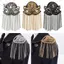 AqToCna Epaulette Trâm Cài Hạt Dài sel Dây Xích Mạ Điện Trang Trí DIY Nam Nữ Bling Epaulette Quần Áo Vai Trang Sức AqToCna
