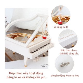 【BabyJoy】Mô hình đàn piano retro kèm vũ công,trang trí bàn làm việc và phòng khách,quà tặng ý nghĩa