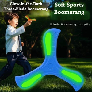 AMLU Dạ Quang Boomerang, Quay Lại 360 Độ Mềm EVA Trẻ Em Boomerang, Đồ Chơi Thể Thao Ngoài Trời Ba Lớp Tương Tác Di Động