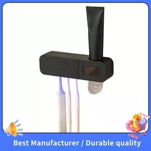 Giá đỡ bàn chải đánh răng Treo tường Bàn chải đánh răng Giá lưu trữ Phụ kiện phòng tắm Giá đỡ bàn chải đánh răng Màu đen