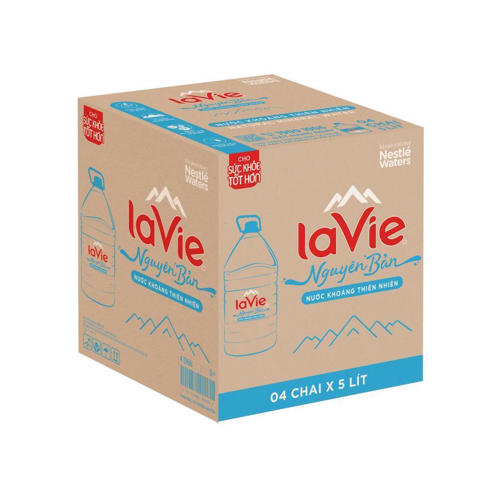 Thùng 4 bình nước khoáng La Vie 5 lít