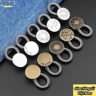 [] HAVENLYCO 10 Nút lò xo, Dụng cụ may đàn hồi bằng kim loại Kéo dài eo, Quần co giãn Phụ kiện mở rộng 17mm Nút quần jean