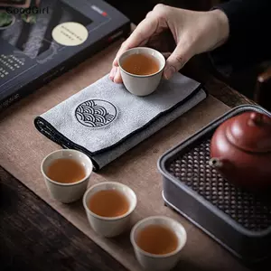 Khăn Trà Hấp Thụ Nước Vải Trà Bàn Cà Phê Thiên Tính Vải Zen Teaware Khăn Vải Lanh Cotton Rag Pad Phụ Kiện Bàn Trà VN