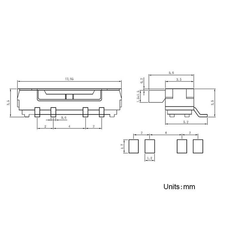 NS 10 Cái 4 Pin Công Tắc Trượt Mini Bật Tắt 3 Vị Trí Micro Trượt Chuyển Đổi Công Tắc Thu Nhỏ Ngang Trượt Công Tắc NS
