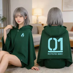 Hatsune Miku Áo choàng HATSUNEMIKU Hàng hóa hai chiều dành cho học sinh ngủ Khăn choàng ấm áp Áo choàng 5.27