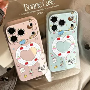 Ốp lưng iPhone 17/16 Pro vòng hoa trái tim, vỏ mềm chống trầy họa tiết xinh xắn nữ tính