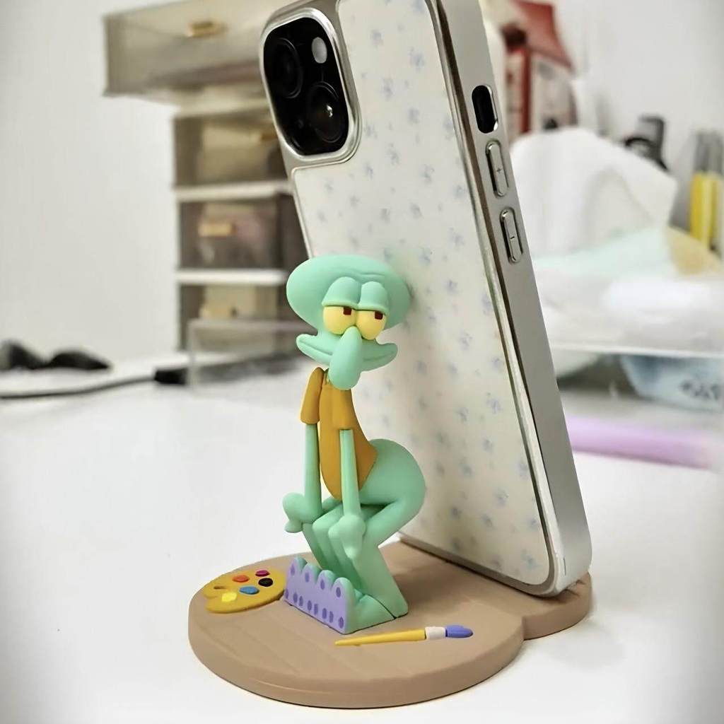 ST2 SpongeBob SquarePants Squidward Xúc tu điện thoại di động Giá đỡ quà tặng TS2