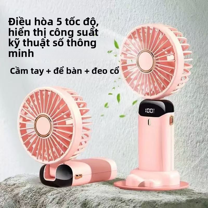 Quạt Nhỏ Cầm Tay Sạc USB Im Lặng Di Động Gió Cao Ký Túc Xá Sinh Viên Giường Di Động Im Lặng Gấp Quạt