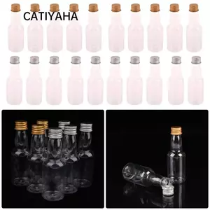 CATIYAHA 5 Cái Chai Nhựa, Mũ Bạc / Vàng Chai Rượu Bộ Chai Rượu Mini, Đồ Dùng Tiệc Nhỏ 60ml Chai Rượu