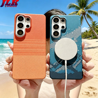 [JLK] Ốp Điện Thoại Kết Cấu Sợi Carbon Từ Tính Siêu Mỏng Cho Samsung Galaxy S26 Edge S25 FE S24 S23 Ultra A57 A56 A55 A17 A16 Vỏ PC Cứng Sạc Không Dây