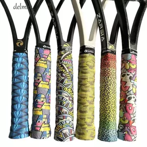DELMER Grip Sweat Band, Băng dính cầu lông chống trượt in 3D, Phụ kiện cần câu Màu sắc tươi sáng Dính Tennis chống trượt Overgrips Cần câu