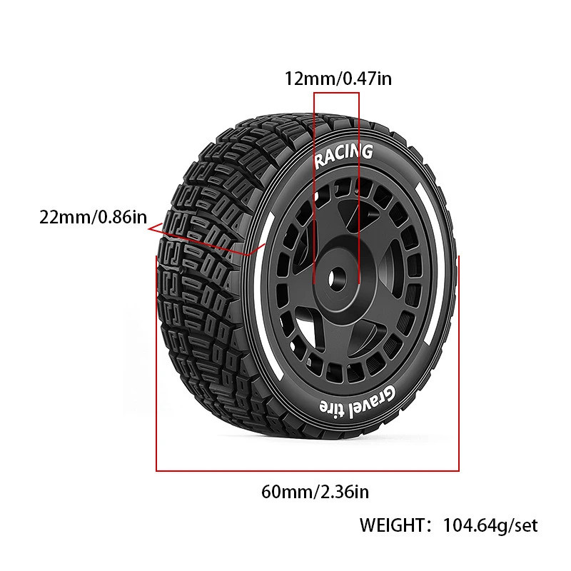 4 60mm 12mm Hex 1 / 14 Bánh xe đua trên đường có tay cầm cao cho MJX 14301 14302 14303 14304 Tương thích với đội HPI Bburago liên kết