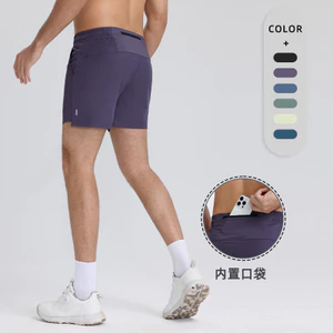 Quần short thể thao hai mảnh giả, sấy nhanh, độ đàn hồi cao, thoáng khí, chống lười biếng, phòng tập thể dục, chạy bộ