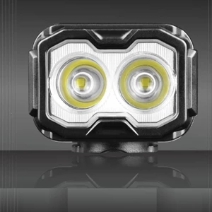 Đèn xe đạp có thể sạc lại USB Bộ chuyển đổi nhanh Hai ống kính Đèn xe đạp LED hai bánh Đèn pha hợp kim nhôm Bánh răng ngoài trời vuông