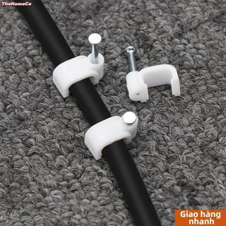 [Vận chuyển nhanh] THEHOMECO 100 chiếc Giá đỡ cố định Hữu ích Bán chạy Quản lý dây Phụ kiện điện Phần cứng cố định móng tay thép