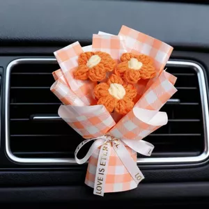 Hoa Ô Tô Mini Dệt Bó Hoa Hoàn Thành Handmade Hoa Hồng Móc Hoa Bạn Gái Giả Hoa Ngày Lễ Tình Nhân Đi Kèm Sinh Nhật Móc Bó Hoa